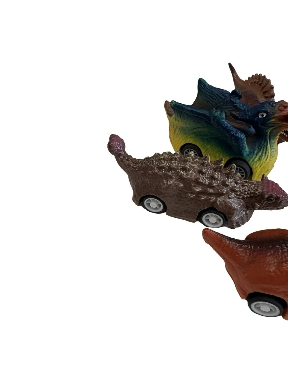 Assorted Lot of 6 Dinosaur Slot Cars Mixed Colors Species
